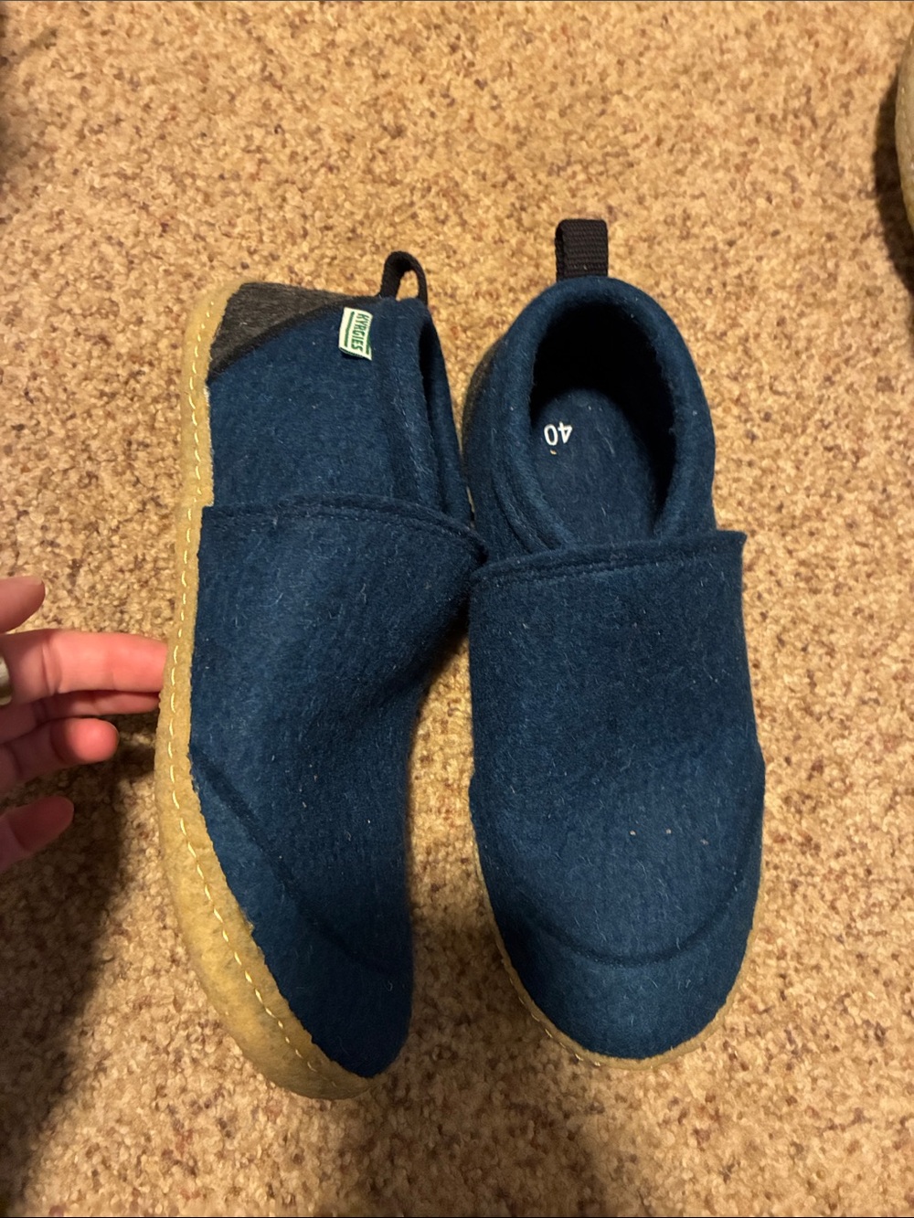 Men's Navy wool Slip-On Loafers by kyrgies